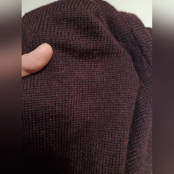 Peruvian Link "Auckland 1/4 zip sweater. 100% alpaga. Burgundy/black. Tan. S. - Picture 4 of 12
